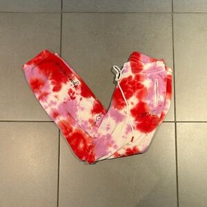 P.J. Salvage Red and Pink Tie-Dye Joggers